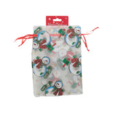 X-mas N.Pouch(2PCS/13*18CM) featuring festive snowman design with red ties for holiday gifting.